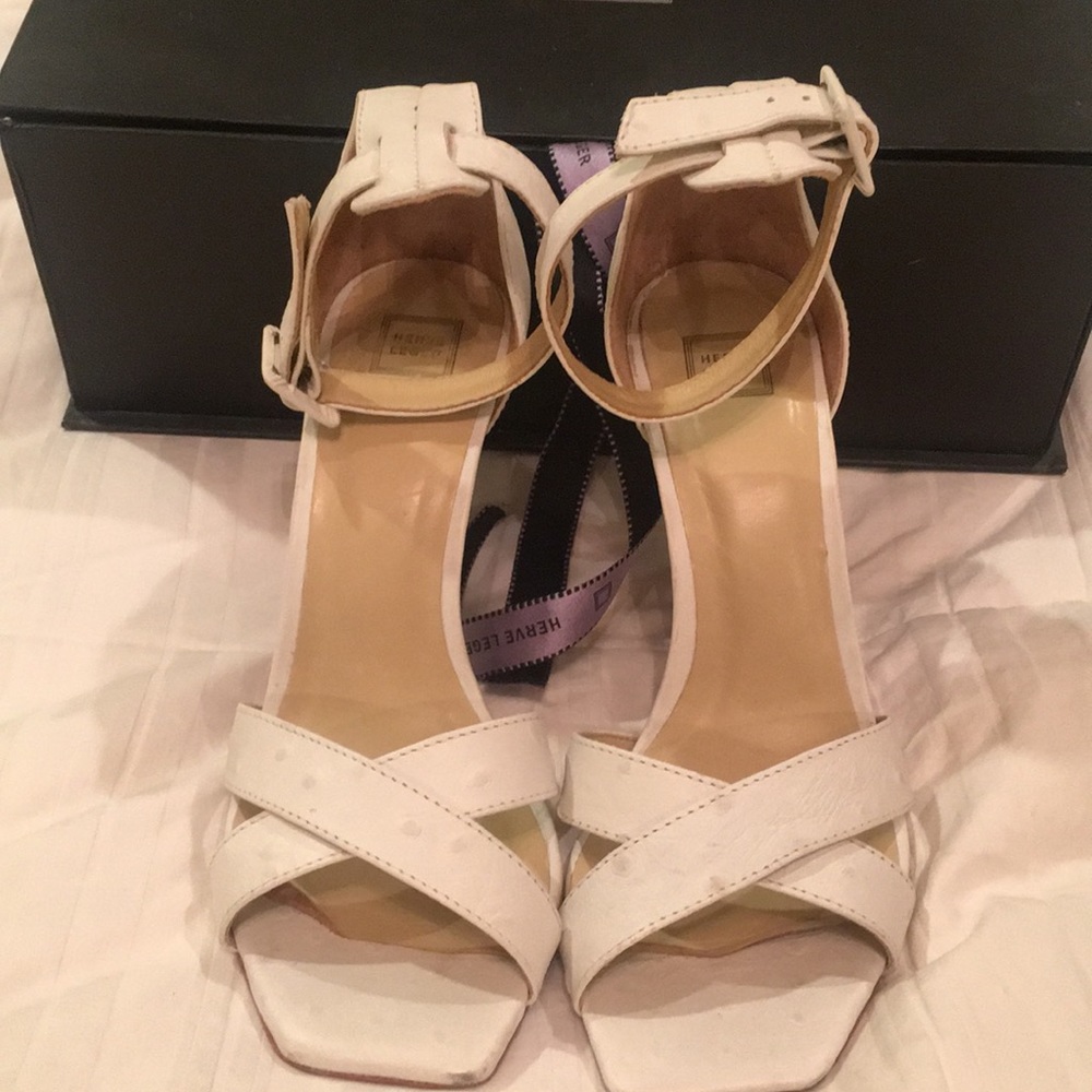 Herve Leger white heeled sandals 37.5